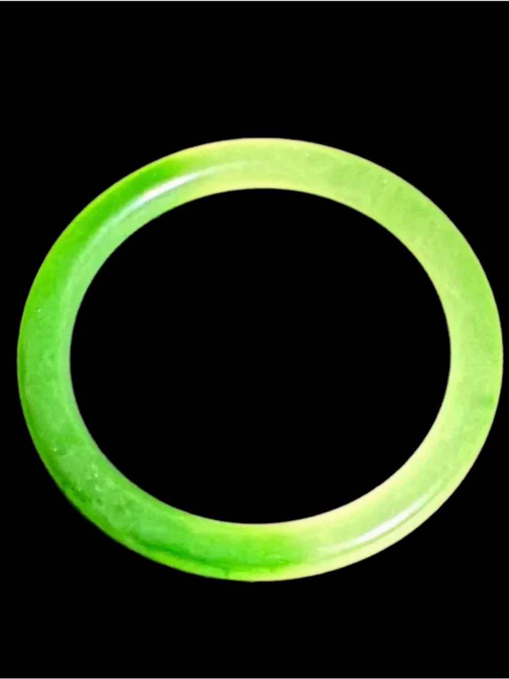 Vintage Green Glass Bangle Bracelet